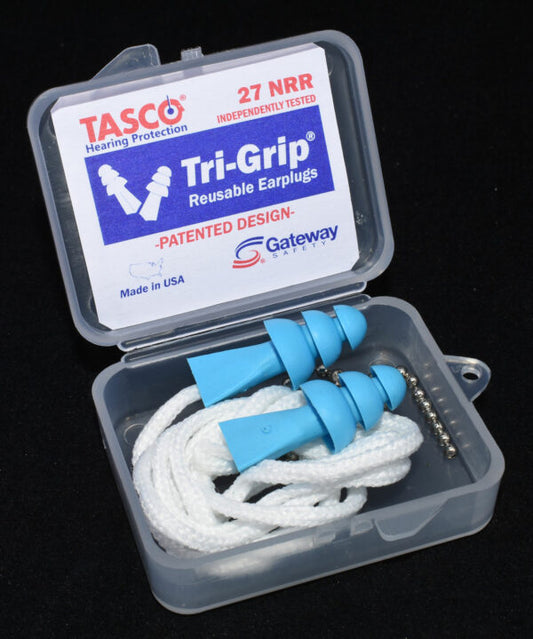 Gateway Safety 942521 Tri-Grip JR Reusable Earplugs - Junior Size, 27 NRR, Small Ear Canal Fit