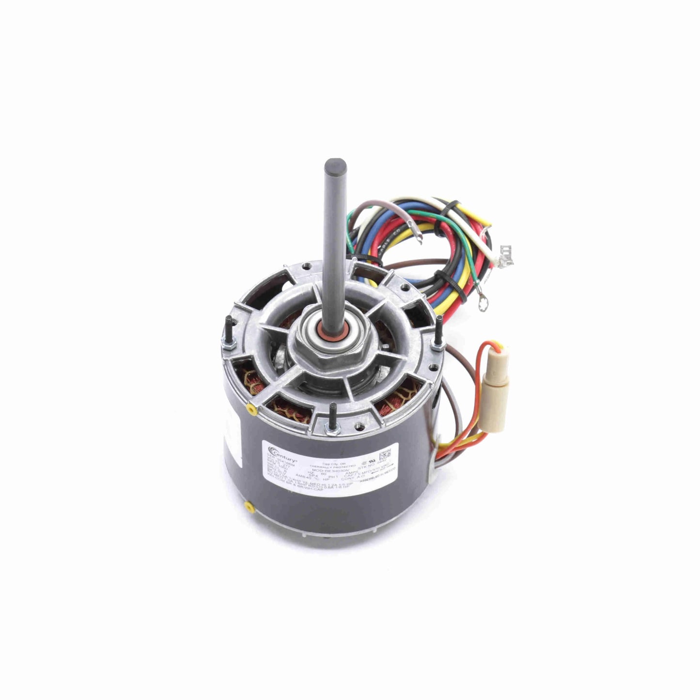 Century Fan and Blower Motor, 1/4-1/5-1/6-1/8 HP, 1 Ph, 60 Hz, 277 V, 1050 RPM, 4 Speed, 42 Frame, OAO - 9442