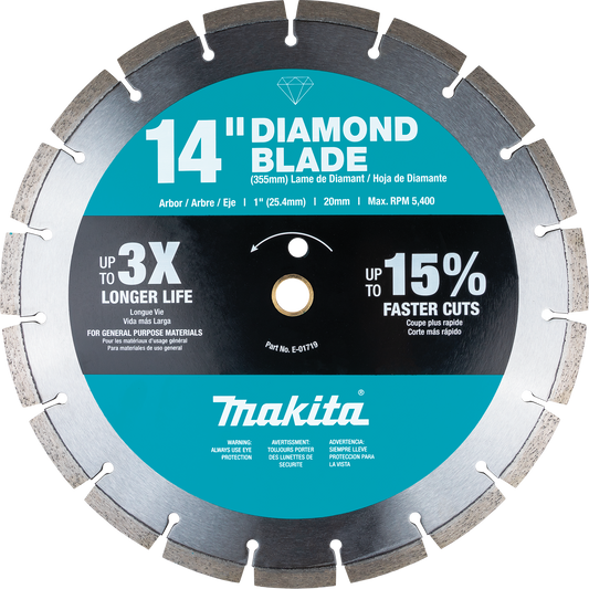 Makita E-01719 14" Diamond Blade, Segmented, General Purpose