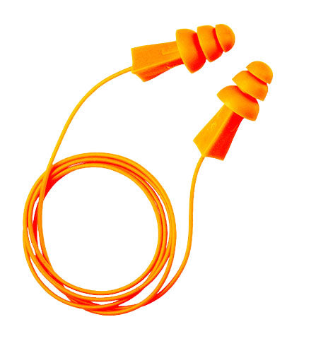 Gateway Safety 941110 Tri-Grip Reusable Earplugs - 27 NRR, Patented Triple-Flange Design, Corded or Uncorded