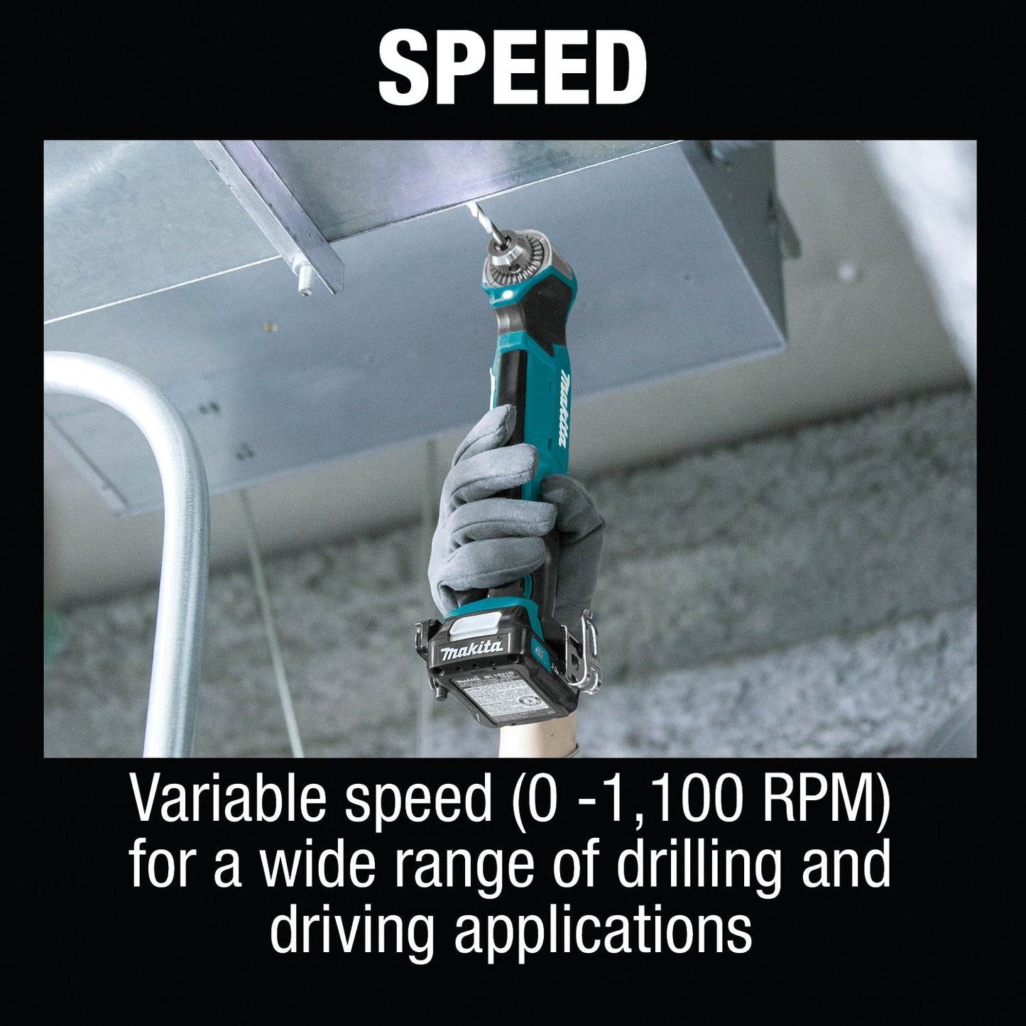 Makita AD03R1 12V max CXT® Lithium‘Ion Cordless 3/8" Right Angle Drill Kit (2.0Ah)