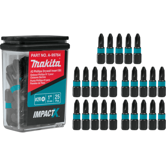 Makita A-99764 ImpactX, #2 Phillips Drywall 1³ Insert Bit, 25/pk