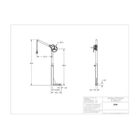 Sky Hook 8740 1/4 Ton Load Capacity, 75" Maximum Lift Distance, 1" Per Handwheel Revolution Lift Speed Hoist