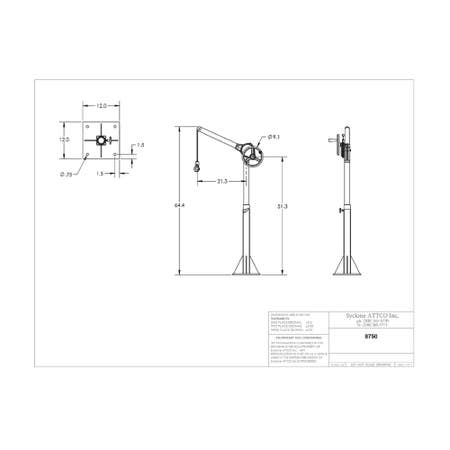 Sky Hook 8750 1/4 Ton Load Capacity, 75" Maximum Lift Distance, 1" Per Handwheel Revolution Lift Speed Hoist