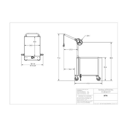 Sky Hook 8770 1/4 Ton Load Capacity, 75" Maximum Lift Distance, 1" Per Handwheel Revolution Lift Speed Hoist