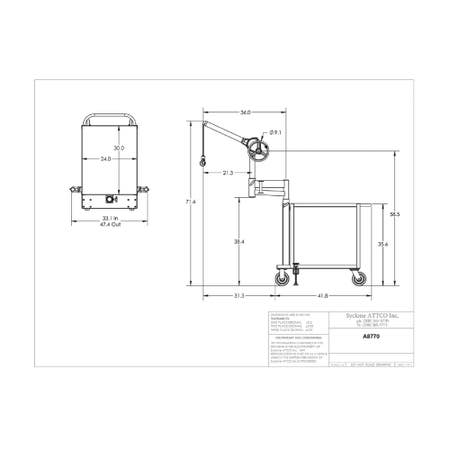 Sky Hook A8770 1/8 Ton Load Capacity, 75" Maximum Lift Distance, 1" Per Handwheel Revolution Lift Speed Hoist