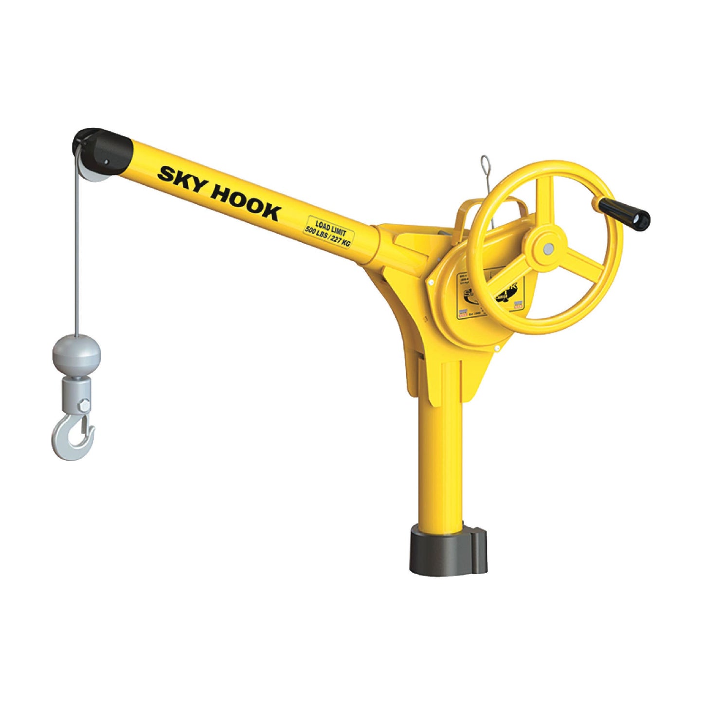 Sky Hook 9500-05 1/4 Ton Load Capacity, 100" Maximum Lift Distance, 1.5" Per Handwheel Revolution Lift Speed Hoist