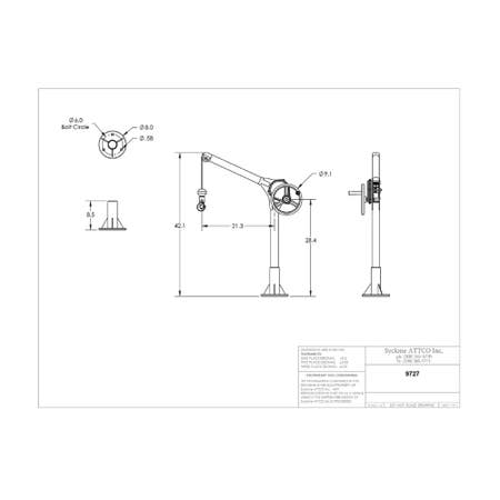 Sky Hook 9727.30 1/4 Ton Load Capacity, 100" Maximum Lift Distance, 1.5" Per Handwheel Revolution Lift Speed Hoist