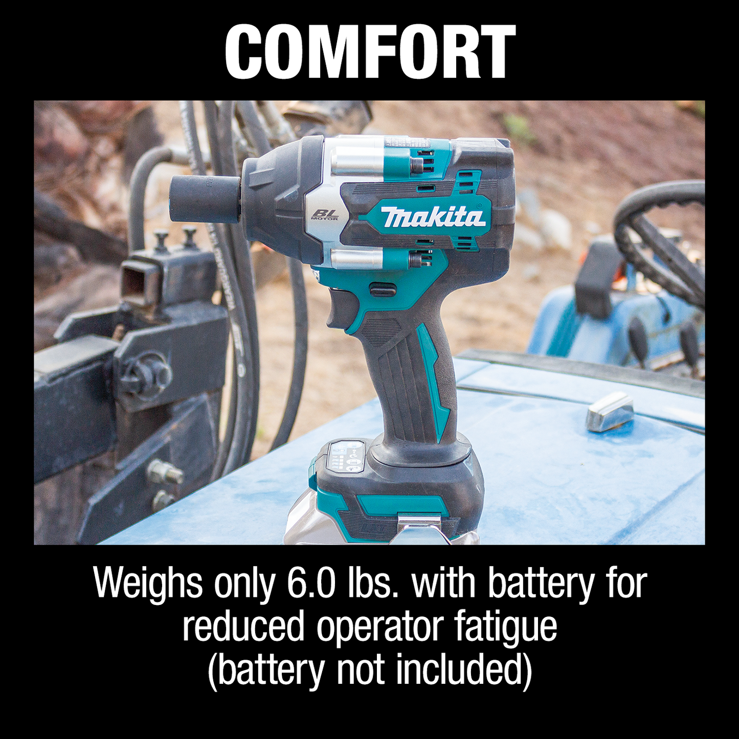 Makita XWT18Z 18V LXT® Lithium‘Ion Brushless Cordless 4‘Speed Mid‘Torque 1/2" Sq. Drive Impact Wrench w/ Detent Anvil, Tool Only