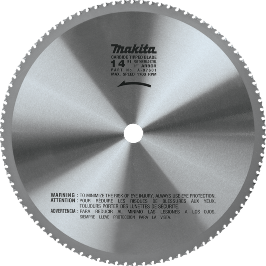 Makita A-97601 14" (90T) Carbide‘Tipped Metal Cutting Blade, Ferrous Metal ‘ Thin Gauge