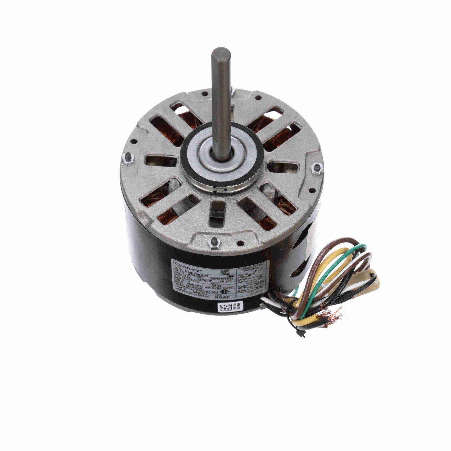 Century Fan and Blower Motor, 1/6 HP, 1 Ph, 60 Hz, 208-230 V, 1625 RPM, 1 Speed, 48 Frame, SEMI ENCLOSED - 9645