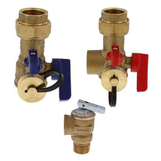 Jones Stephens D05101 3/4” SWT Tankless Water Heater Valve Service Kit with Pressure Relief Valve