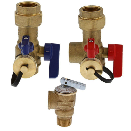 Jones Stephens D05102 3/4” IPS Tankless Water Heater Valve Service Kit with Pressure Relief Valve