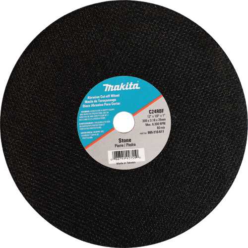 Makita 965-210-611 12" x 1/8" x 1" Abrasive Cut‘Off Wheel, Masonry, 10/pk