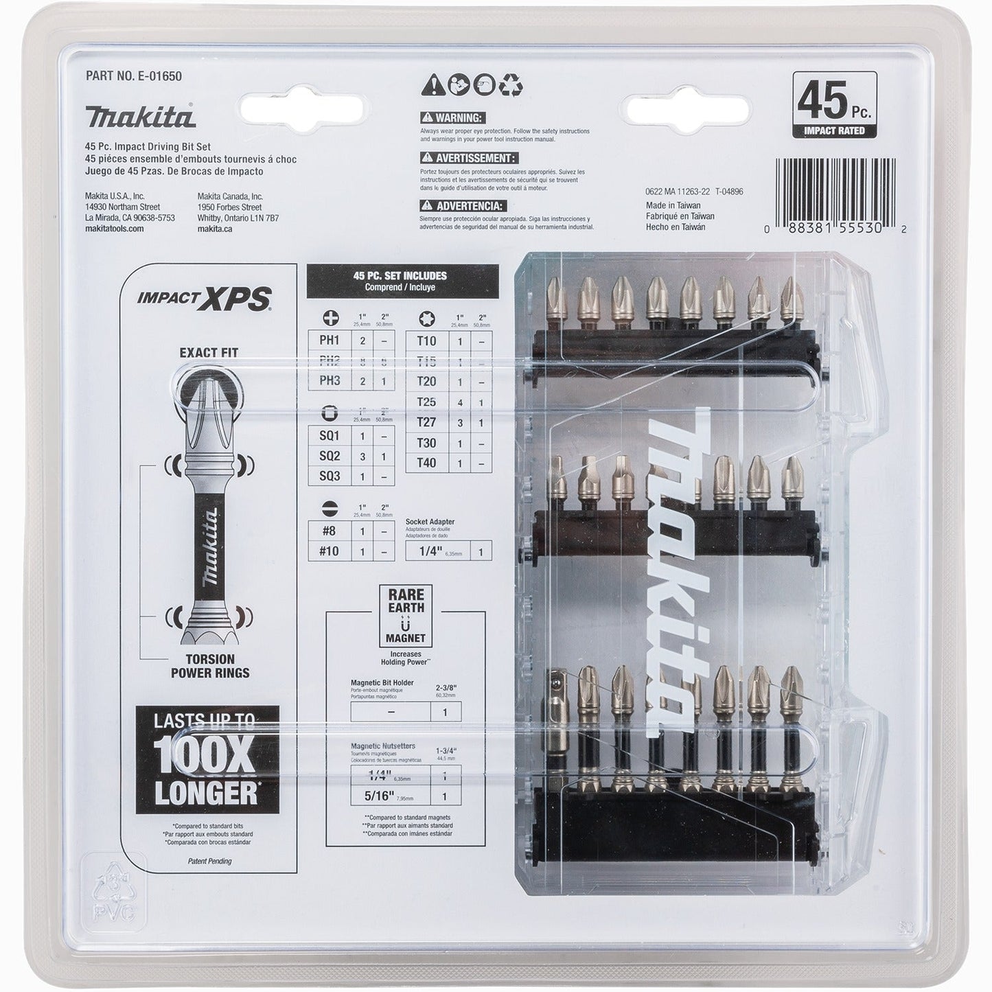 Makita E-01650 Impact XPS® 45 Pc. Impact Bit Set