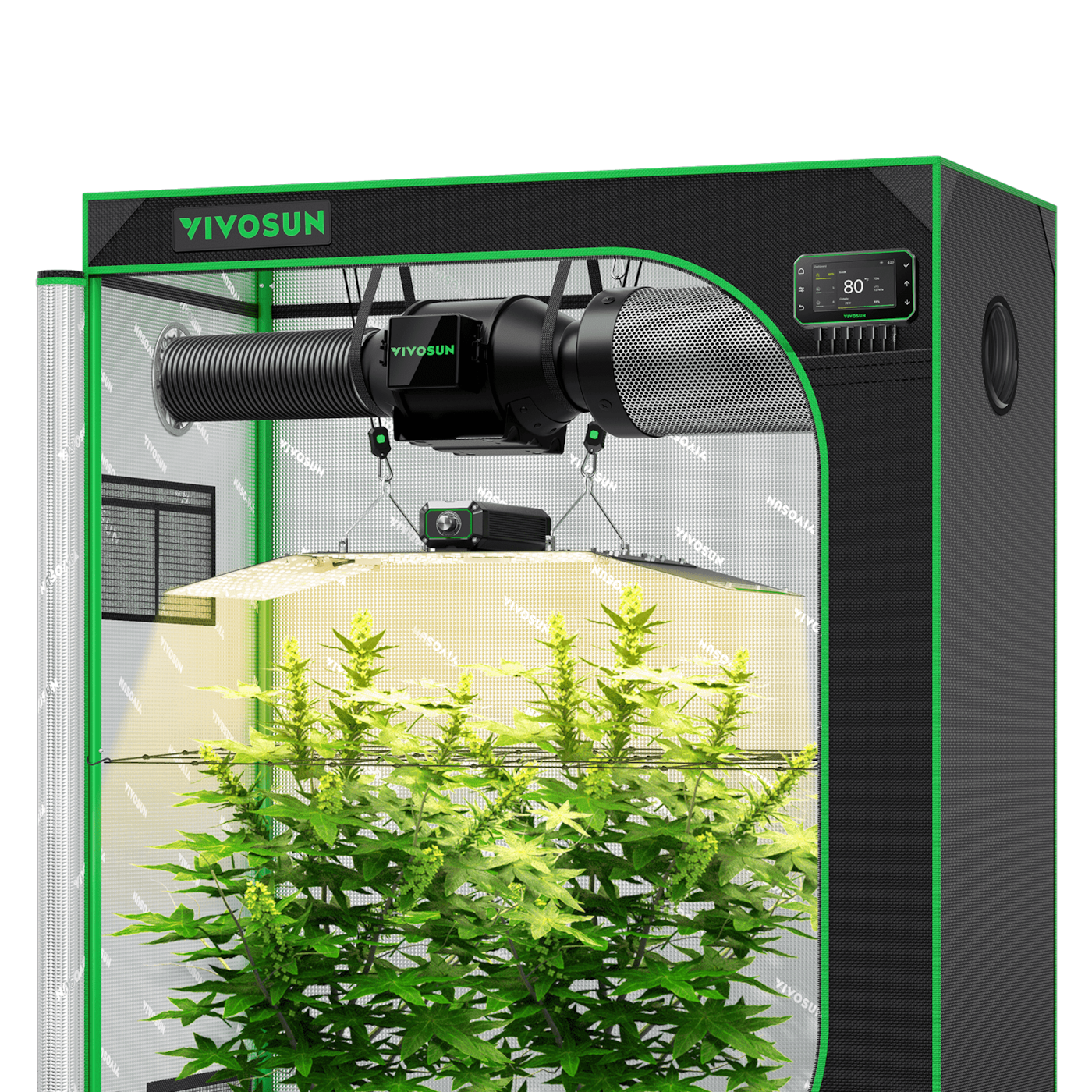 Vivosun Smart Grow Tent Kit, 4 × 2ft 2-Plant System, WiFi-Integrated Automatic Grow System with Full Spectrum LED Grow Light, Efficient Ventilation System with GrowHub E42A+ Controller