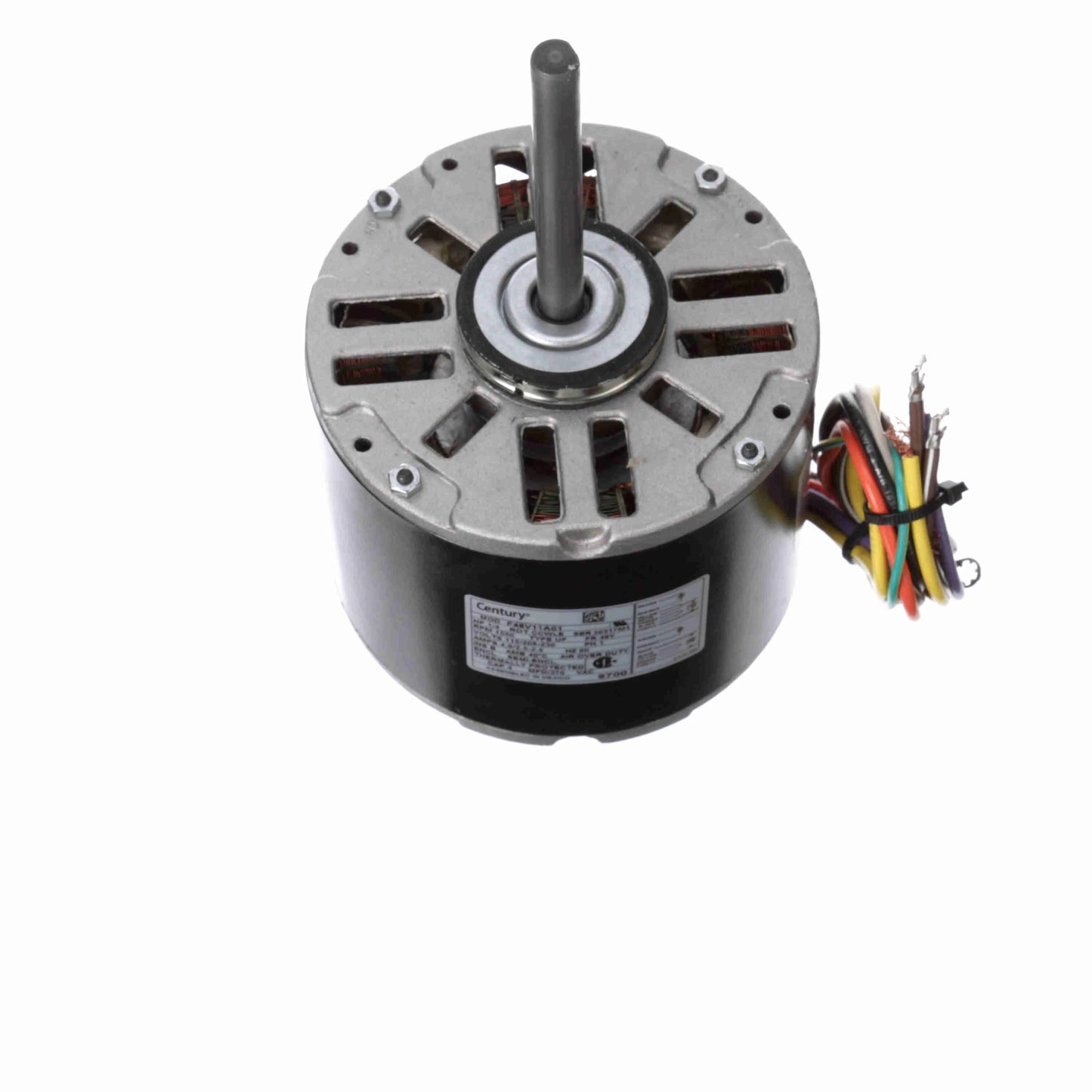 Century Fan and Blower Motor, 1/4 HP, 1 Ph, 60 Hz, 115/208-230 V, 1550 RPM, 1 Speed, 48 Frame, SEMI ENCLOSED - 9700