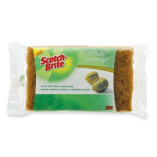 AbilityOne 97030 Scotch-Brite Scrub Sponge - Cellulose - Tan