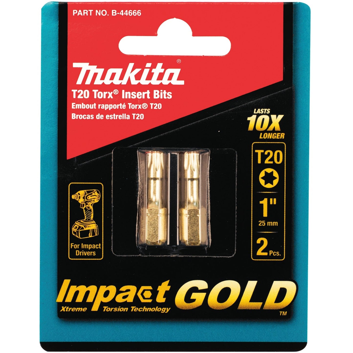 Makita B-44666 Impact GOLD® #20 Torx Insert Bit, 2/pk