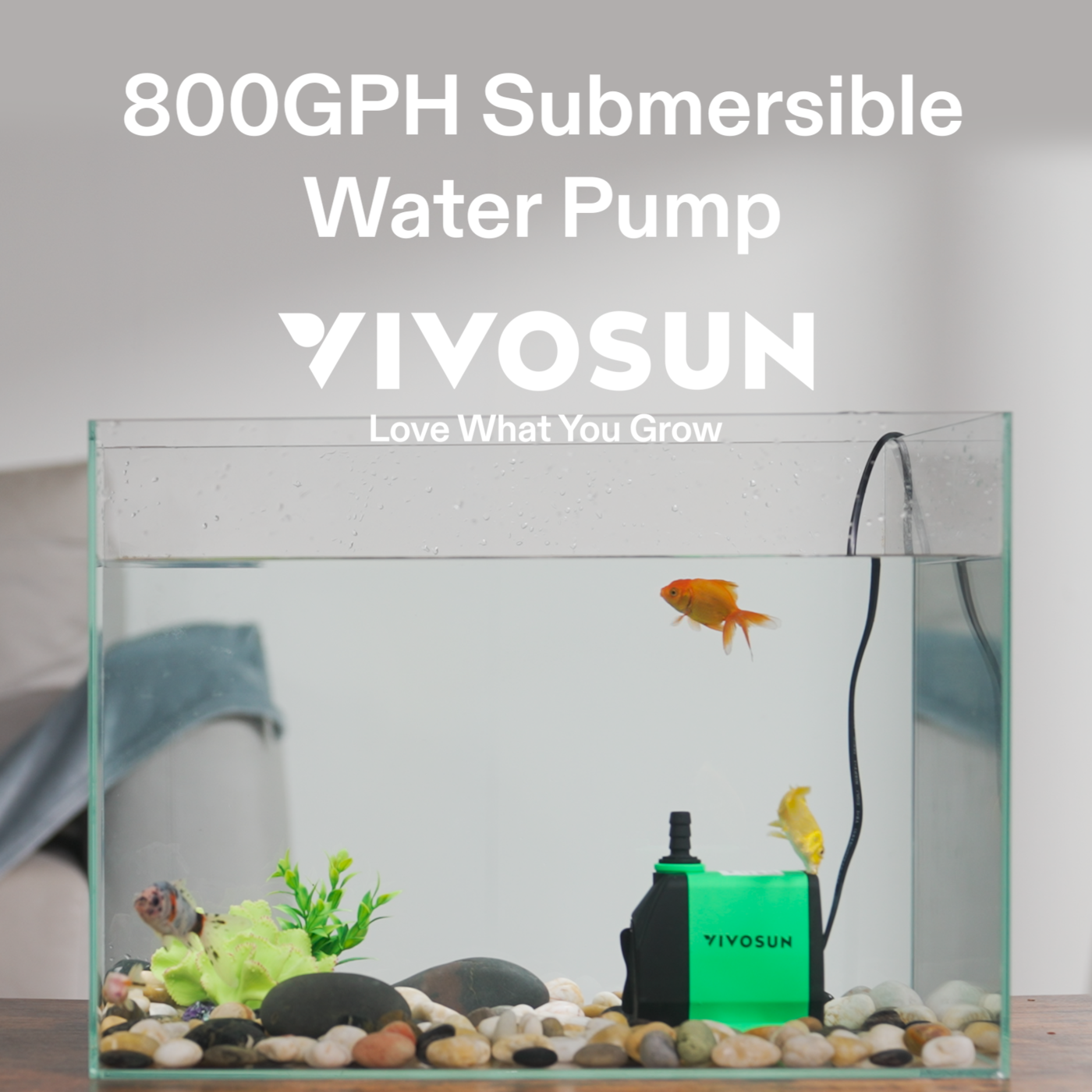 Vivosun 800GPH Submersible Pump(3000L/H, 24W)