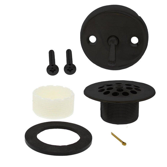Jones Stephens B51043 Matte Black Two-Hole Trip Lever Tub Drain Trim Kit