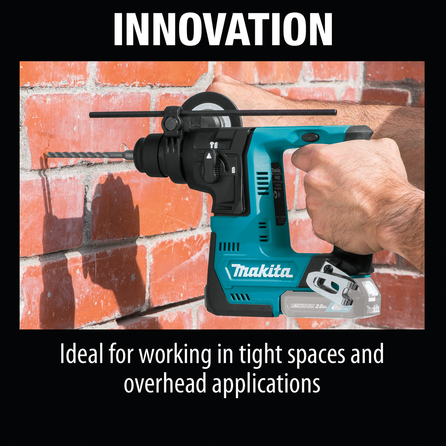 Makita RH02Z 12V Max Cxt® Lithiumion Cordless 9/16" Rotary Hammer, Accepts Sdsplus Bits, Tool Only