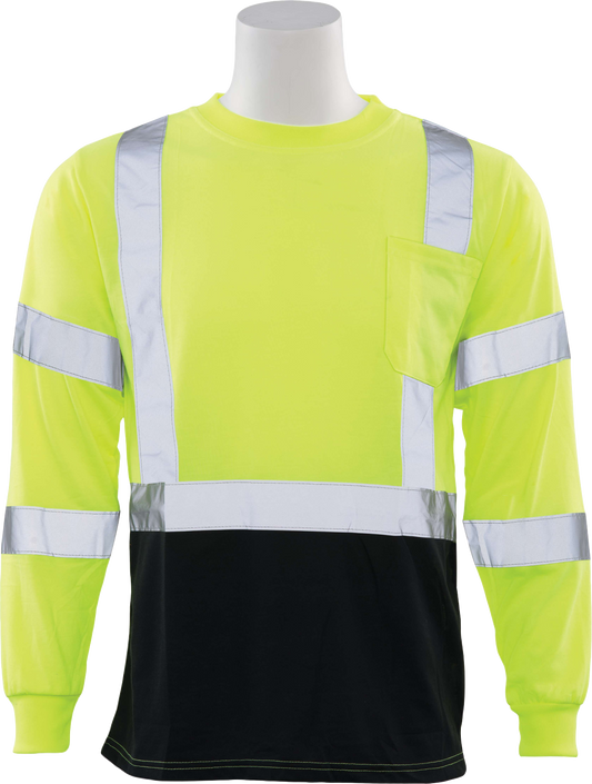 Delta Plus WEL64046OB3X 9802SB CL 3 Jersey Knit Long Sleeve Tee, 3X, Hi Viz Orange-Black