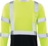 Delta Plus WEL64034LBMD 9802SB CL 3 Jersey Knit Long Sleeve Tee, MD, Hi Viz Lime