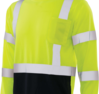 Delta Plus WEL64034LBMD 9802SB CL 3 Jersey Knit Long Sleeve Tee, MD, Hi Viz Lime
