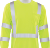Delta Plus WEL62122HLMD 9802S CL 3 Jersey Knit Long Sleeve Tee, MD, Hi Viz Lime