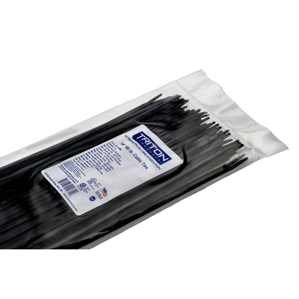 Triton Products ZT-14BK Zip Tie 14" Black 100/PK 50LB Tensile