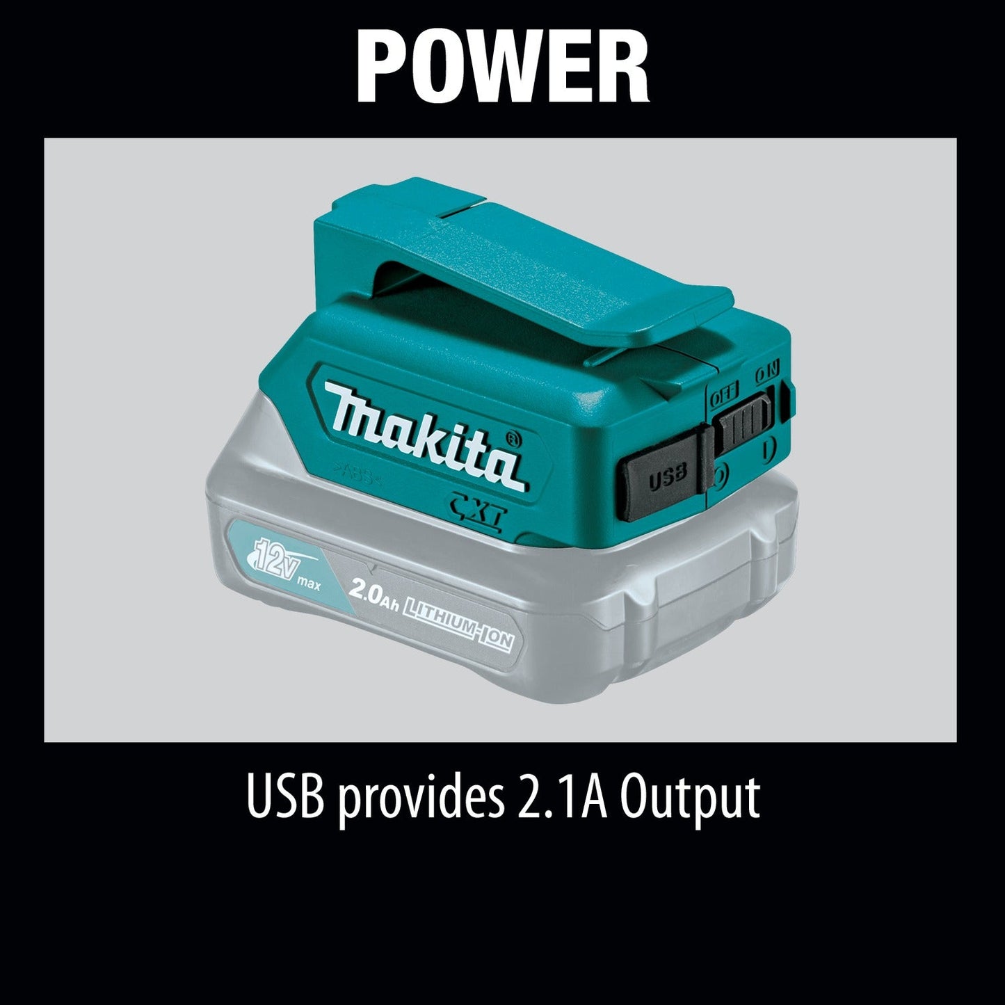 Makita ADP06 12V max CXT® Lithium‘Ion Cordless Power Source, Power Source Only