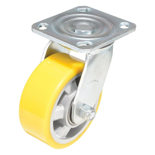 Vestil CST-PY-5X2PUA-S Polyurethane Swivel Caster 5 In. Diameter x 2 In. Width 595 Lb. Capacity Yellow/Gray