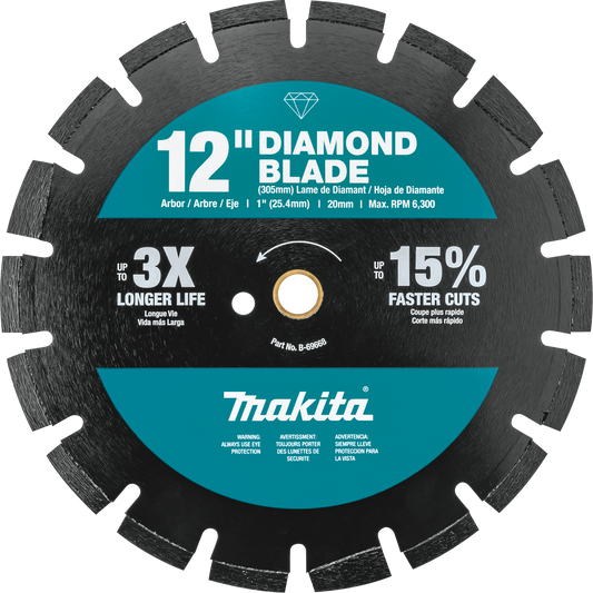 Makita B-69668 12" Diamond Blade, Segmented, Dual Purpose