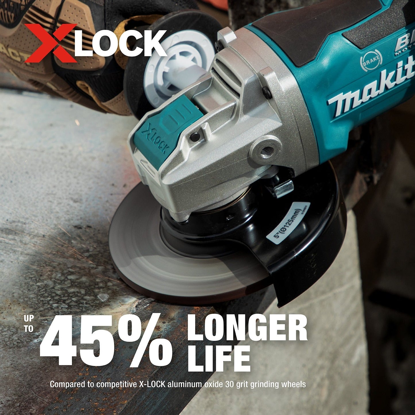 Makita E-00430 X‘LOCK 4‘1/2" x 1/4" x 7/8" Type 27 General Purpose 36 Grit Abrasive Grinding Wheel for Metal & Stainless Steel Grinding