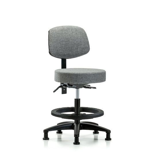 Blue Ridge Ergonomics VMBSO-RG-NF-RC-8569 Rutledge Vinyl Stool without Back - Medium Bench Height with Casters in Burgundy Trailblazer™ Vinyl