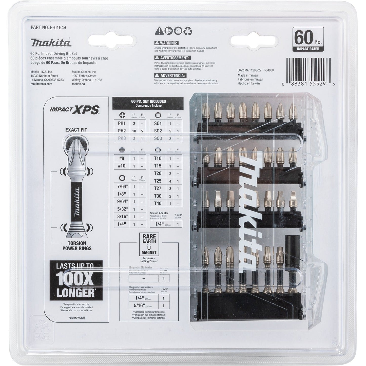 Makita E-01644 Impact XPS® 60 Pc. Impact Bit Set