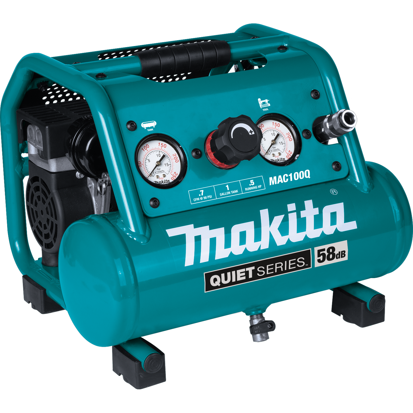 Makita MAC100Q Quiet Series 1/2 HP, 1 Gallon Compact, Oil‘Free, Electric Air Compressor