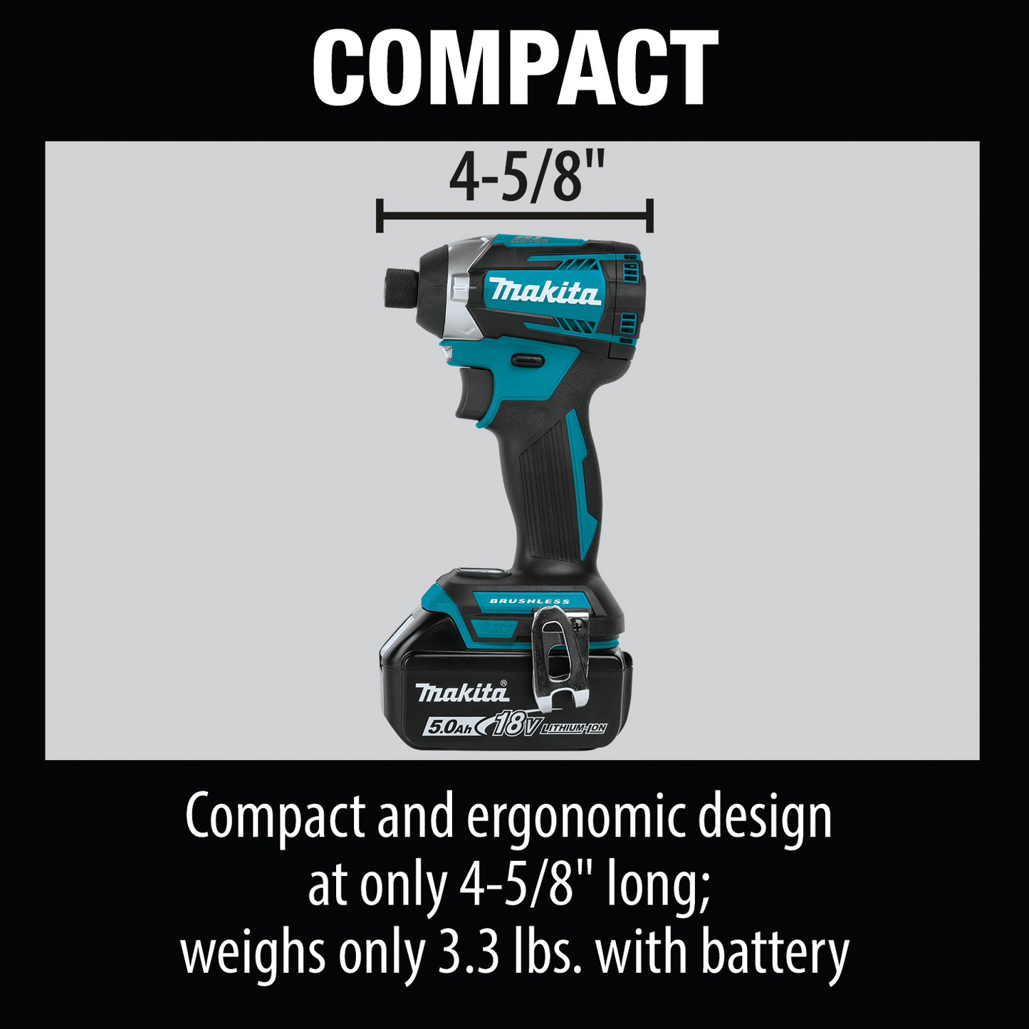 Makita XDT14T 18V LXT® Lithium‘Ion Brushless Cordless Quick‘Shift Mode, 3‘Speed Impact Driver Kit (5.0Ah)