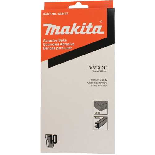 Makita A-34447 3/8" x 21" Abrasive Belt, 40 Grit 10/pk