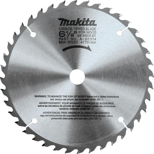 Makita A-90314 6‘1/2" 40T Carbide‘Tipped Circular Saw Blade, General Purpose