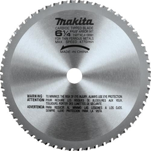 Makita A-90691 6‘1/4" 56T Carbide‘Tipped Saw Blade, Ferrous Metal, Thin Gauge