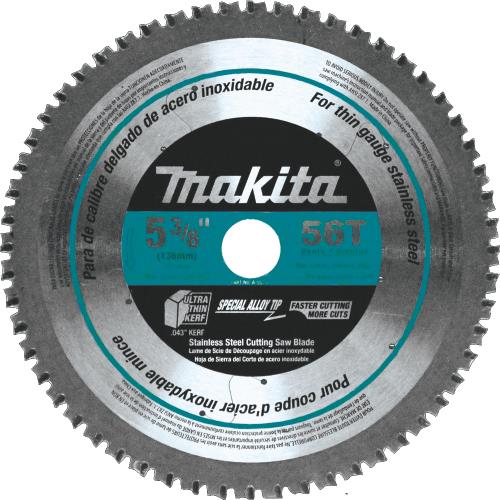 Makita A-95794 5‘3/8" 56T Carbide‘Tipped Saw Blade, Stainless Steel/Thin Gauge