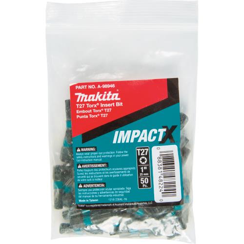 Makita A-98946 ImpactX, T27 Torx® 1³ Insert Bit, 50/pk, Bulk