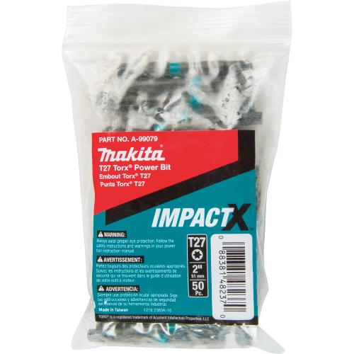 Makita A-99079 ImpactX, T27 Torx® 2³ Power Bit, 50/pk, Bulk