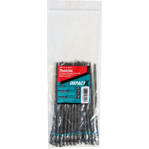 Makita A-99194 ImpactX, #1 Square Recess 6³ Power Bit, 25/pk, Bulk