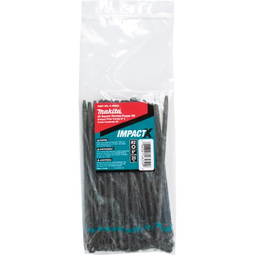 Makita A-99203 ImpactX, #2 Square Recess 6³ Power Bit, 25/pk, Bulk