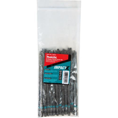 Makita A-99219 ImpactX, #3 Square Recess 6³ Power Bit, 25/pk, Bulk