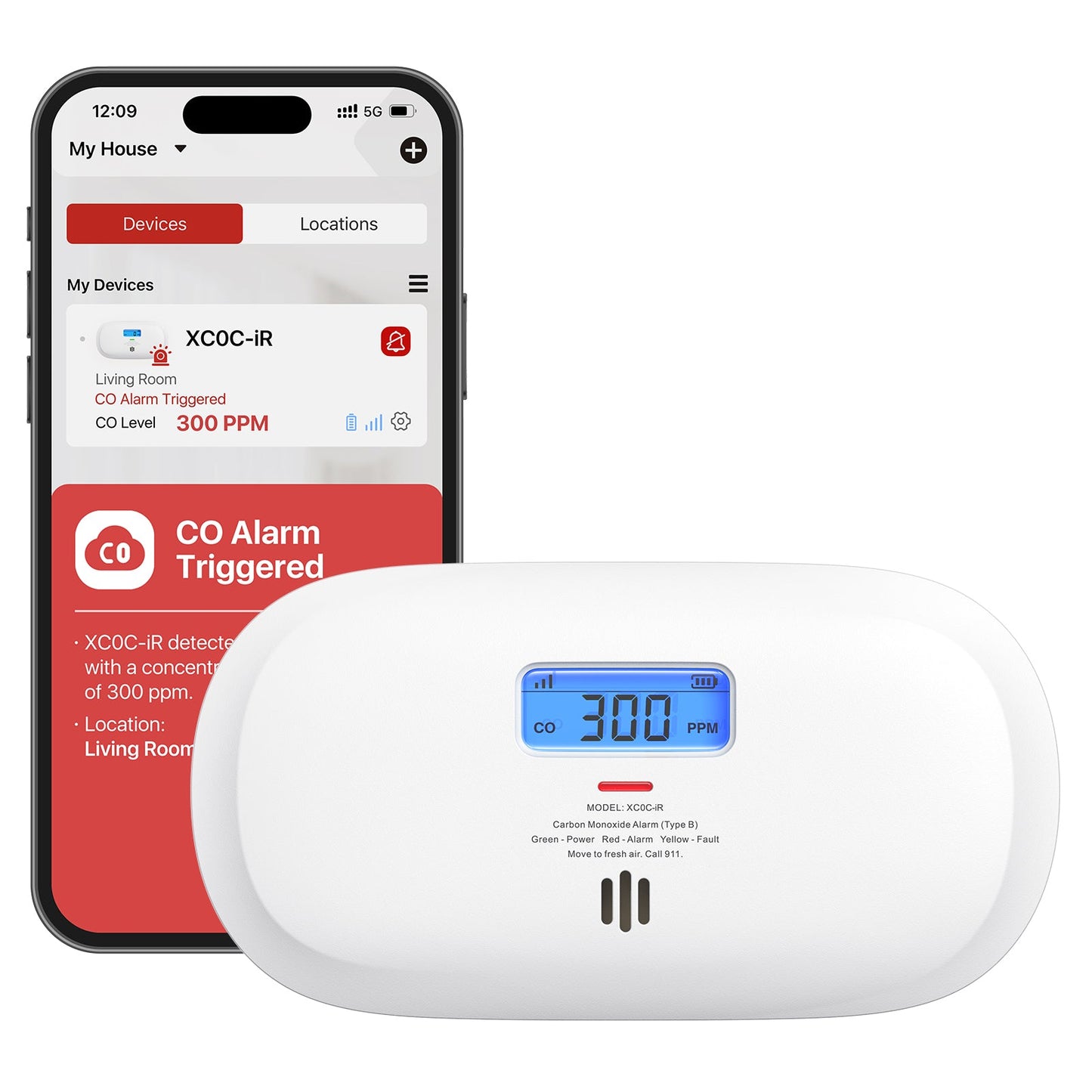 X-Sense XC0C-iR Smart Carbon Monoxide Alarm - 1-Pack