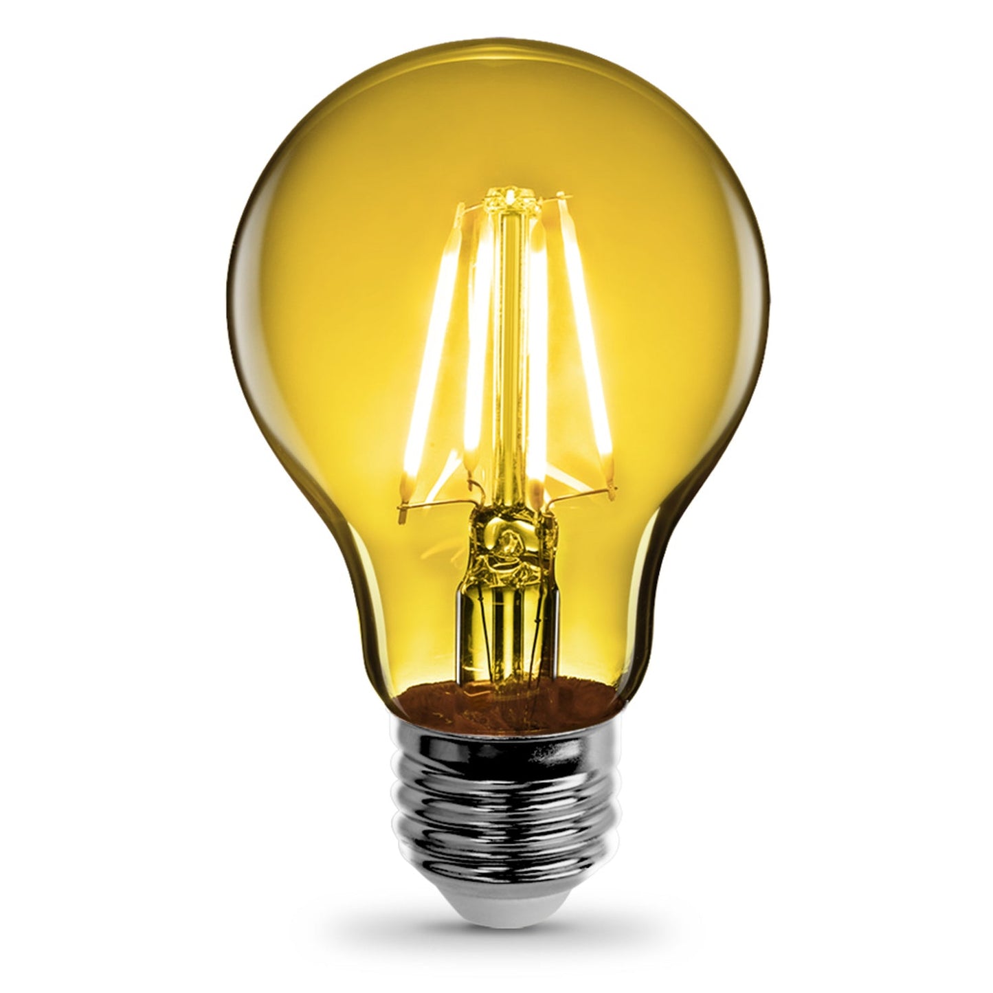 Feit Electric A19/TY/LED 4.5W Clear Glass Transparent Yellow A19 Dimmable LED Filament Light Bulb